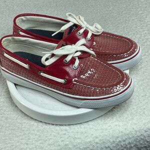 Sperry Top-Sider Boat Shoes Womens 5.5M 9383290 Red Sequins White Soles